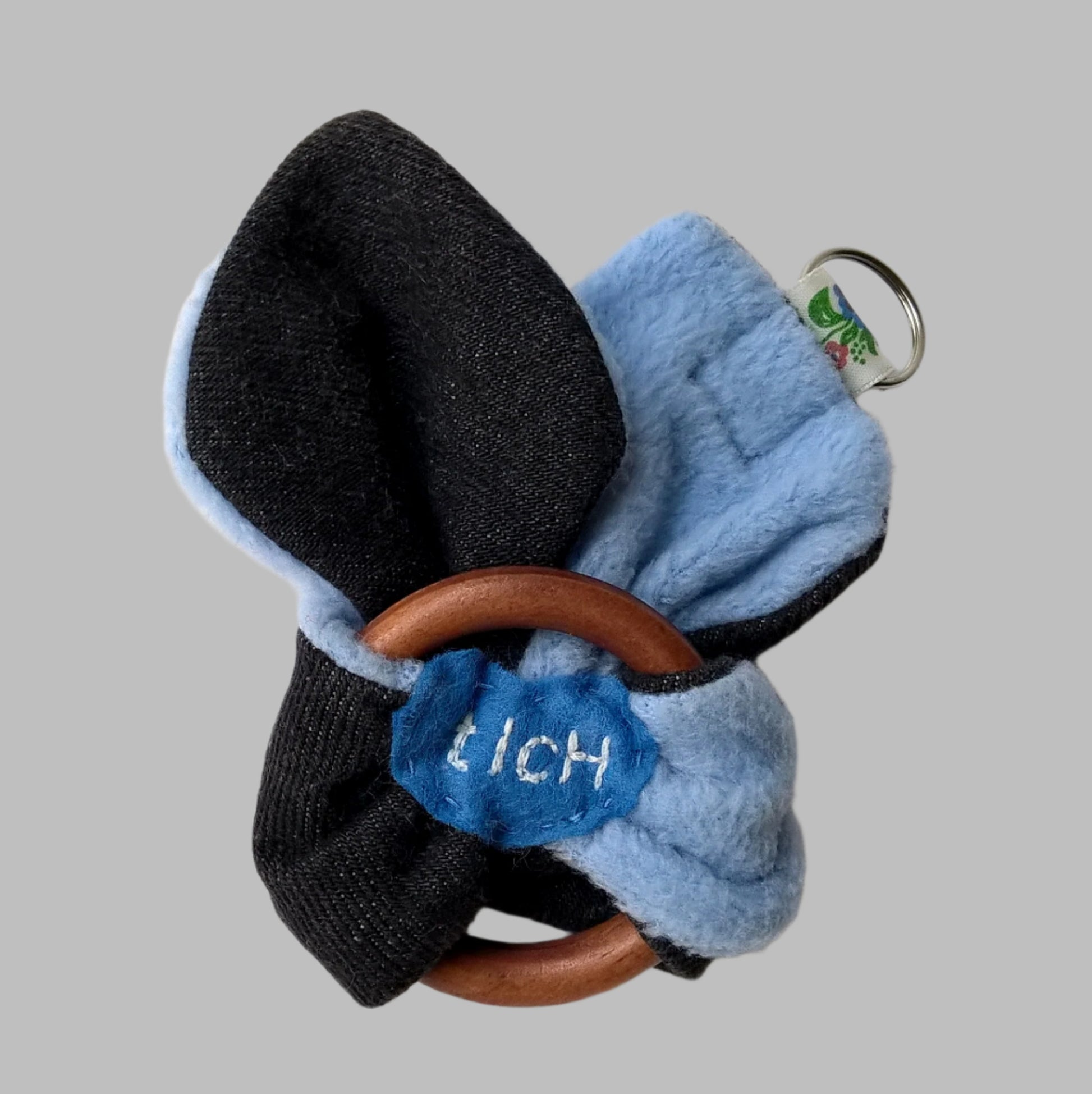 Back view of trusty ears fabric key-ring