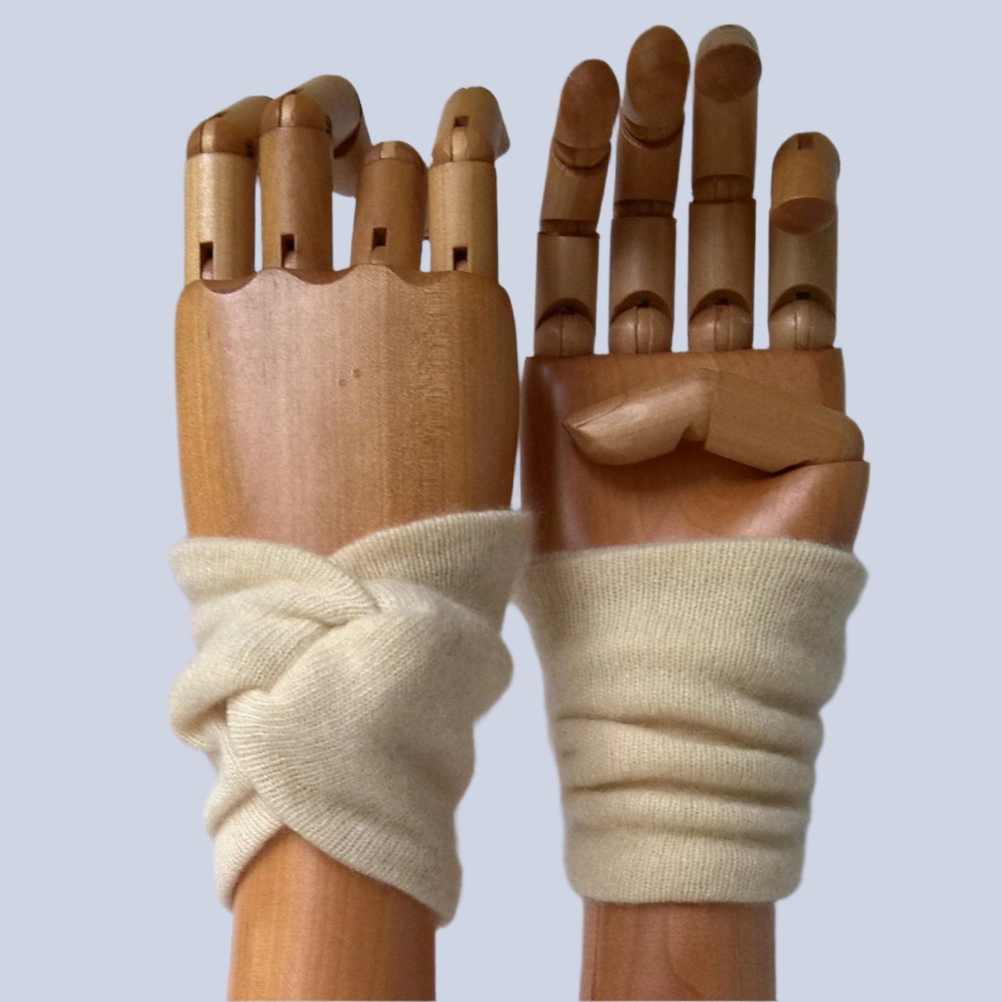 Cream cashmere handmade wrist warmers