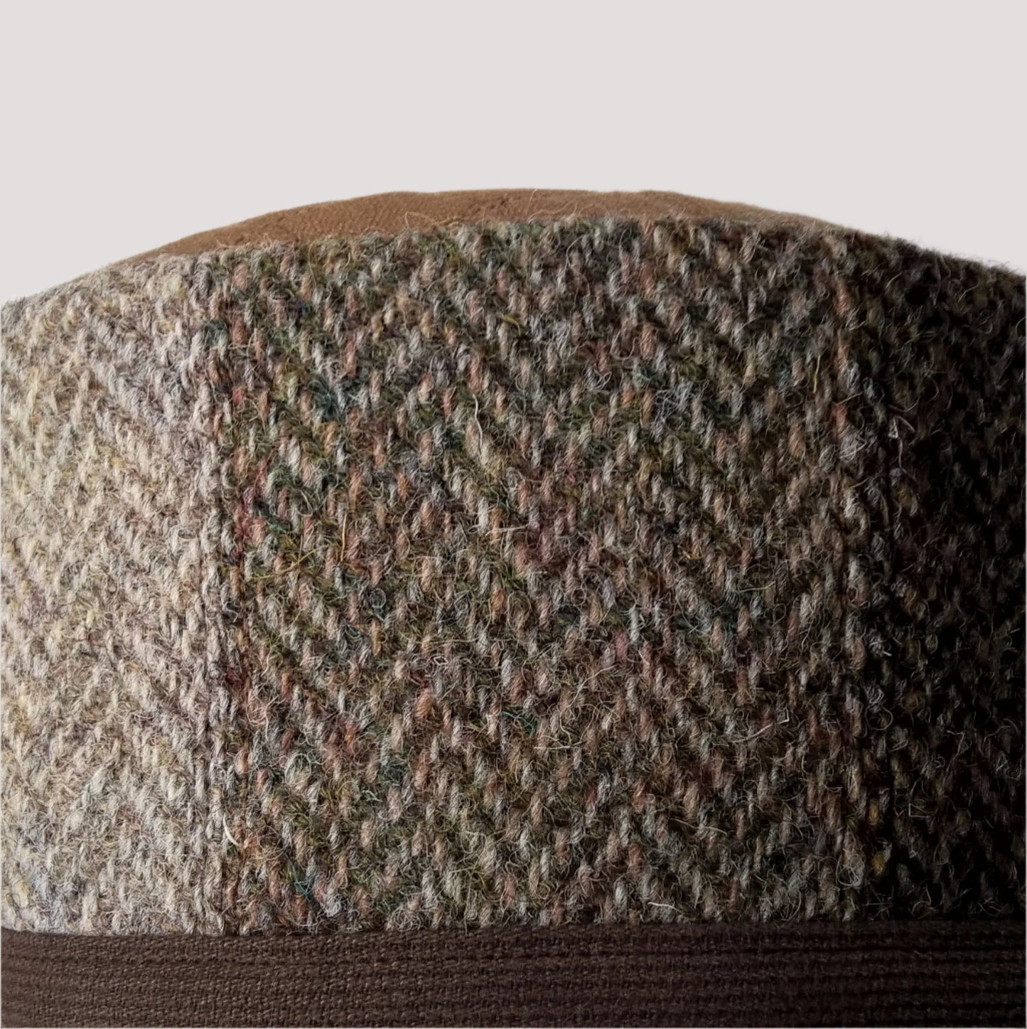 A close-up of the Harris Tweed herring bones