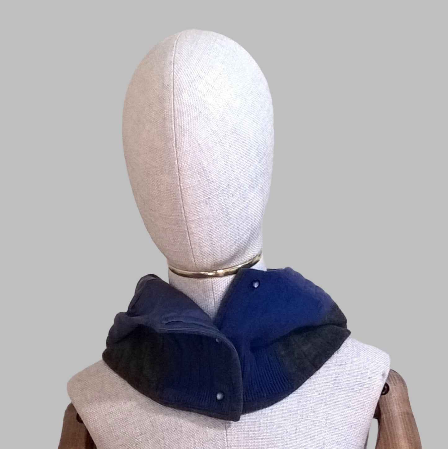 Front view of hood worn down