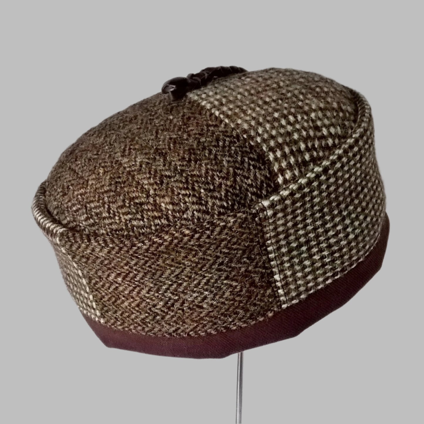 Pillbox shaped hat handmade from up-cycled vintage Harris Tweed jackets
