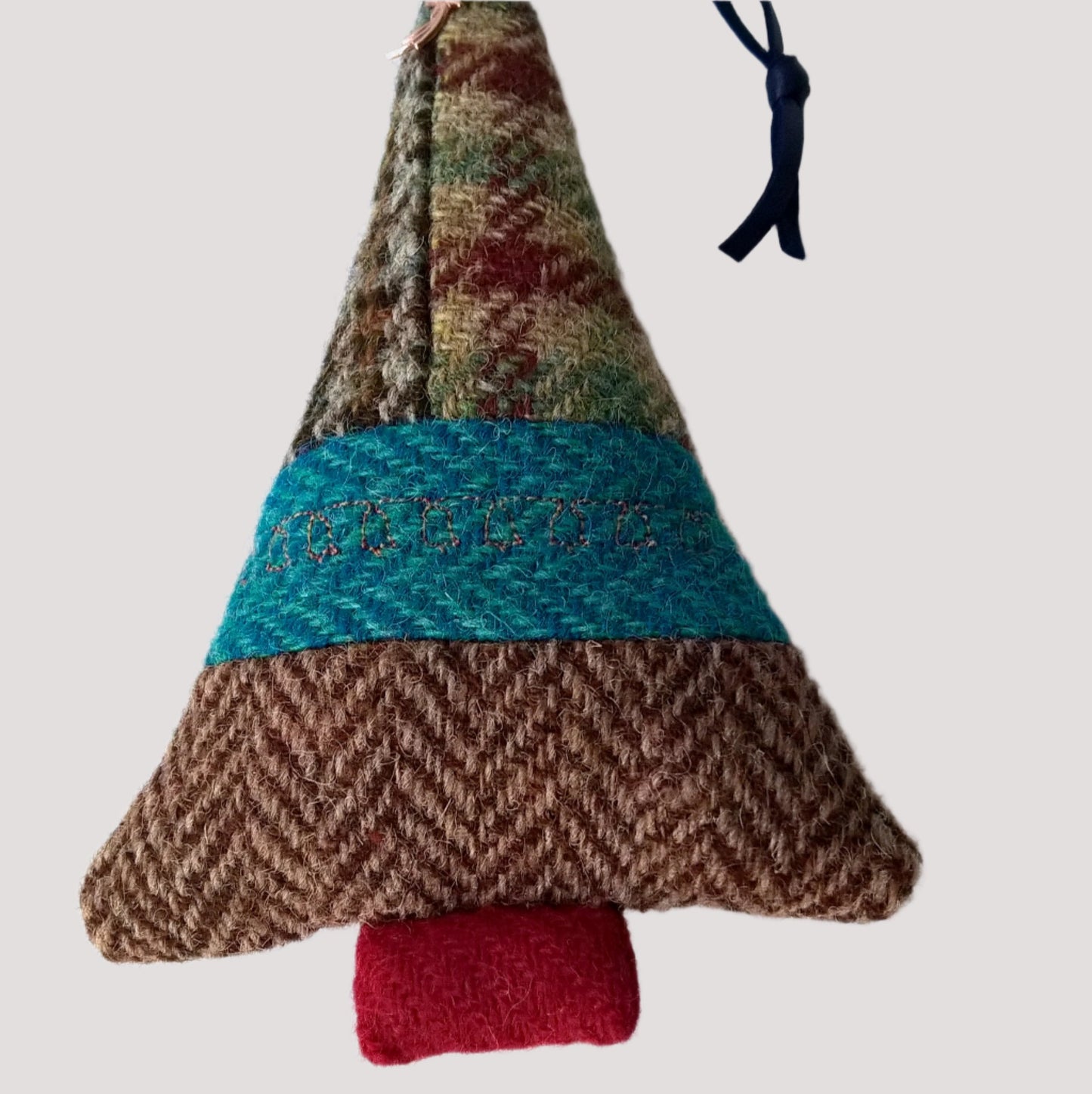 Multi coloured Harris Tweed patchwork hanging tree