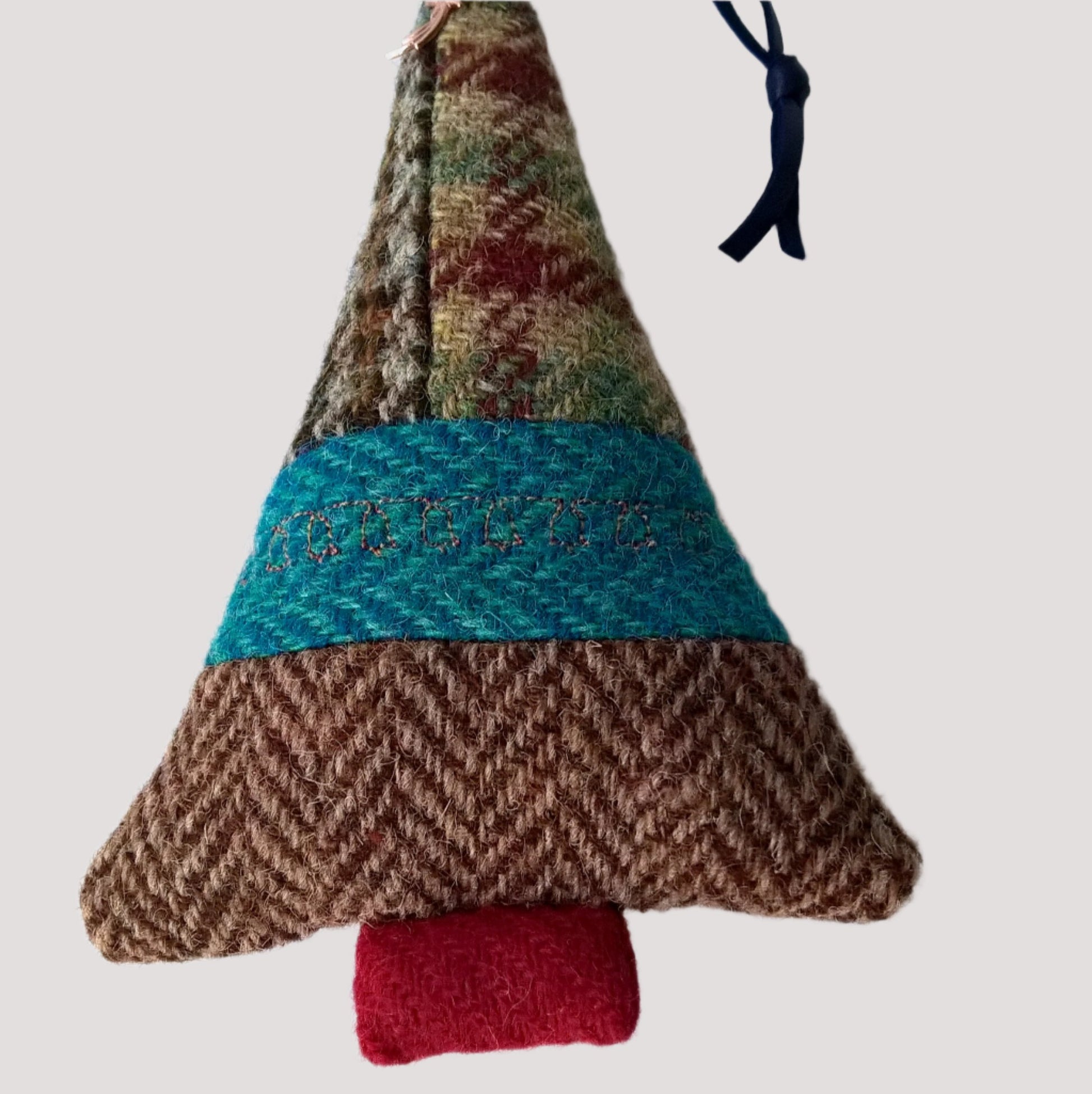 Multi coloured Harris Tweed patchwork hanging tree
