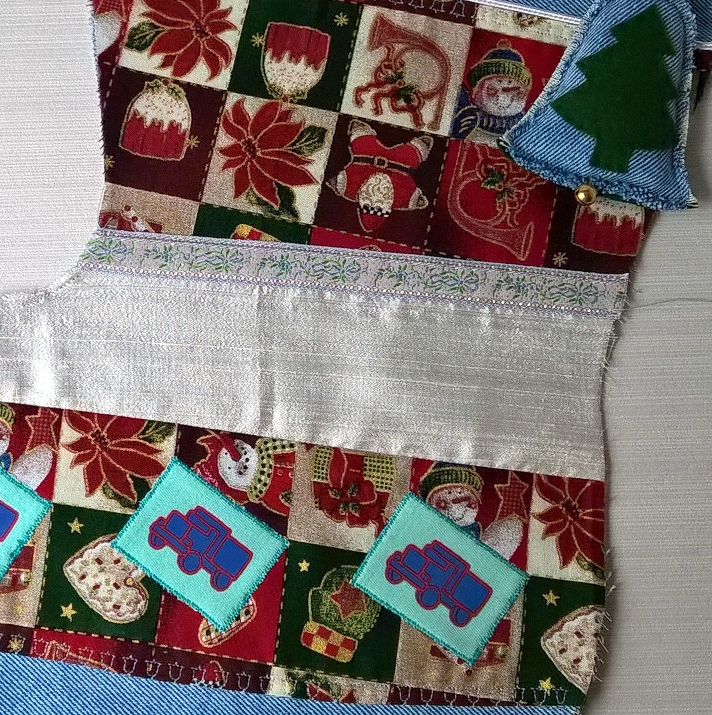 Pure silk adds luxury to the stocking and a plain base for personalised embroidery