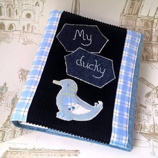 Patchwork duck A5 ring binder by FabNotes