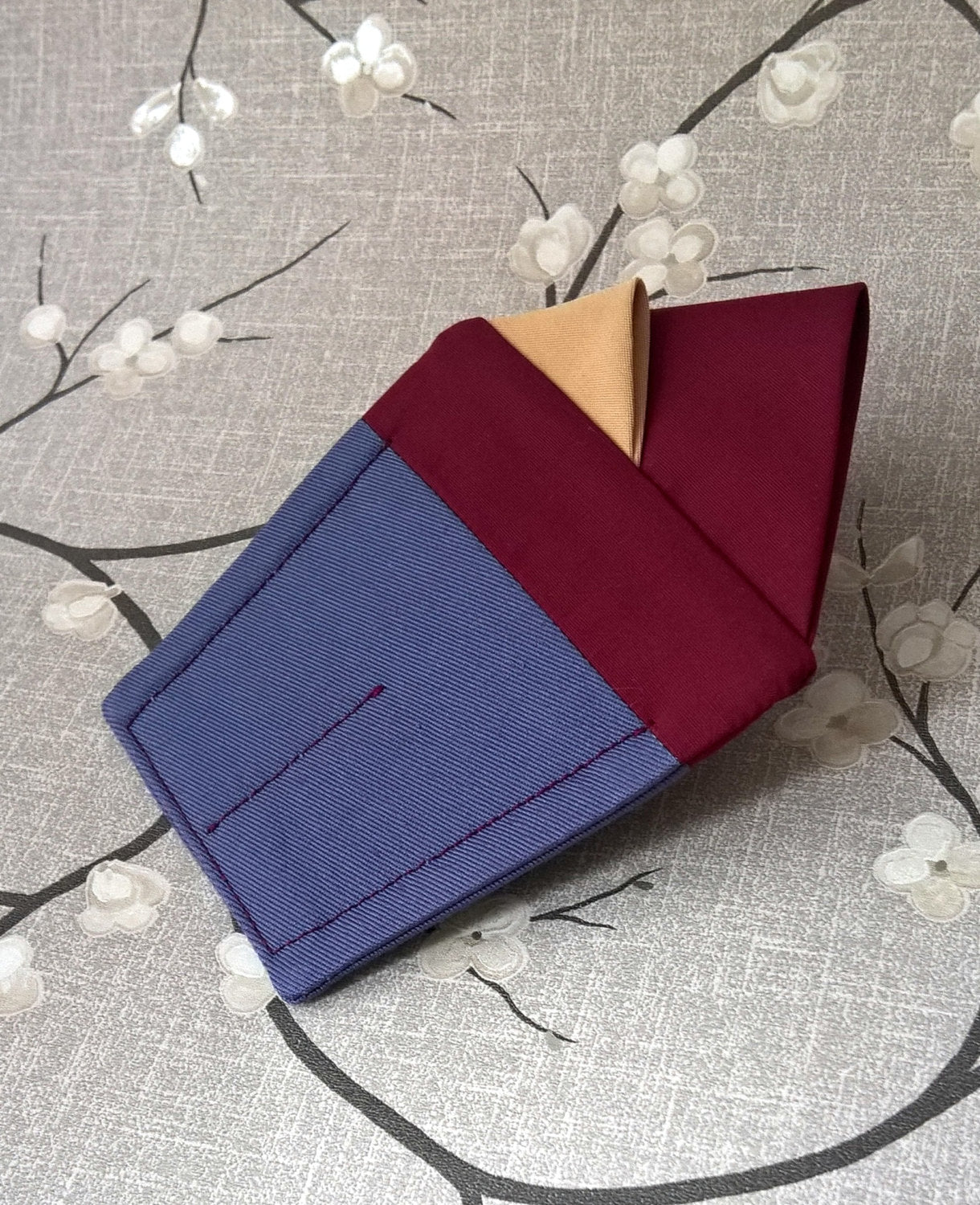 Burgundy Pre Folded Pocket Square, Mens Retro Fashion Wedding Attire.