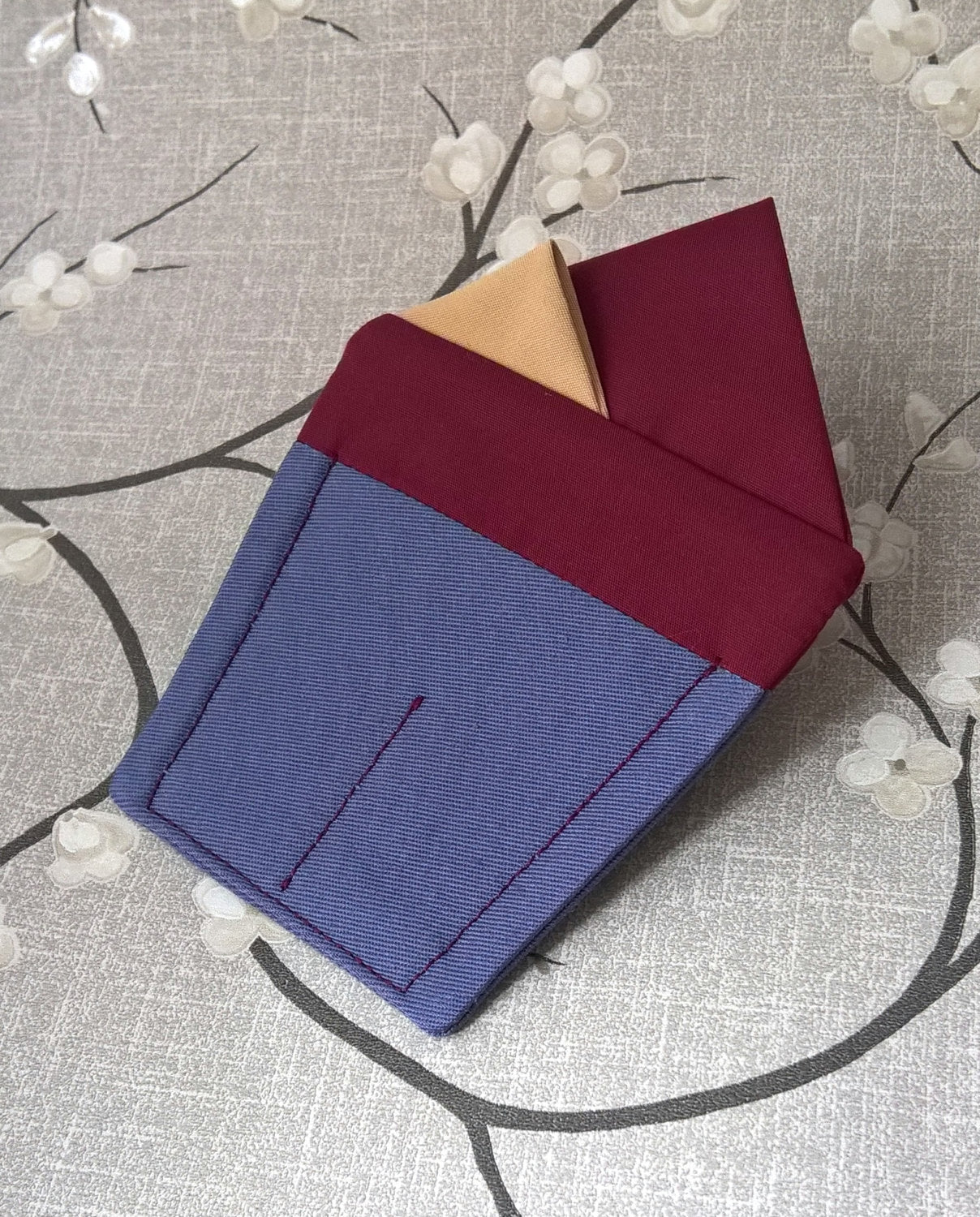 Burgundy Pre Folded Pocket Square, Mens Retro Fashion Wedding Attire.